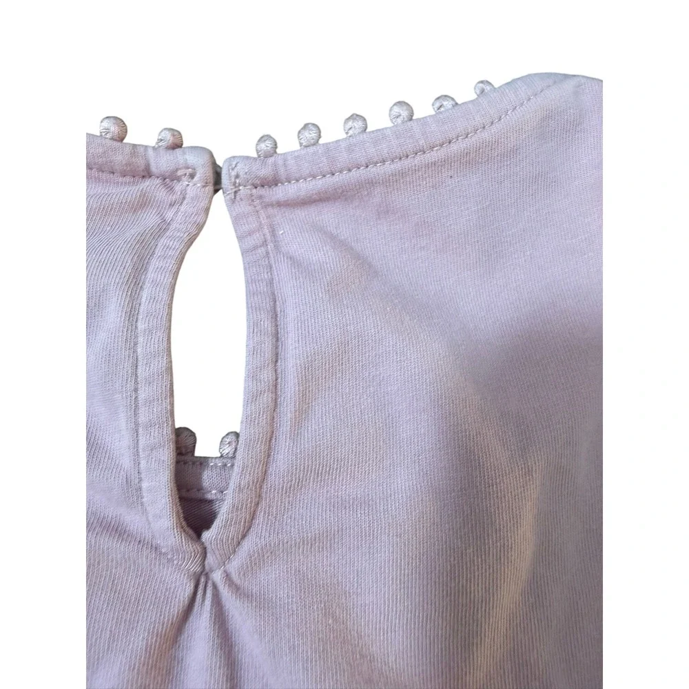 Boden Lilac Pink Pom Ladder Lace Long Sleeve Top Womens US 12 Feminine Pastel